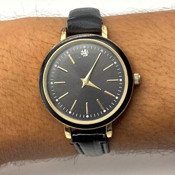 90s Gold & Black Watch - Picture 1 of 6